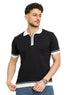 Black F - Zipper Polo Neck Pullover - Khotwh